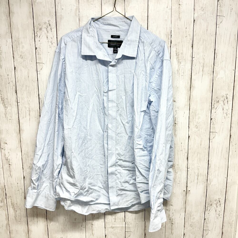Kenneth Cole Shirt Men Size XXL Blue Button Down Long Sleeve‎ Collared Dress